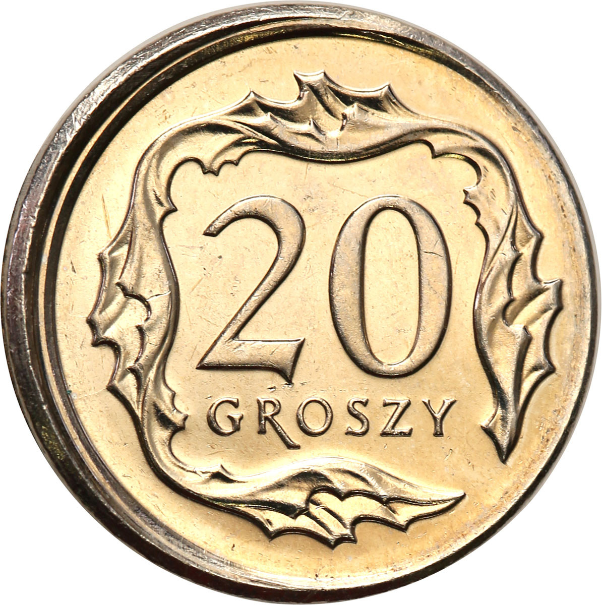 III RP. 20 groszy 2015 przesunięty stempel - DESTRUKT
